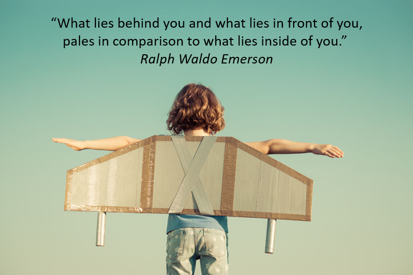 Ralph Waldo Emerson quote on what lies inside of us